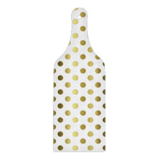 Gold Polka Dots Glass Cutting Board