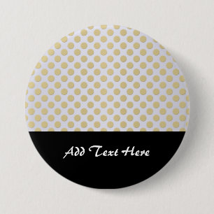 Gold Polka Dots on Silver 7.5 Cm Round Badge