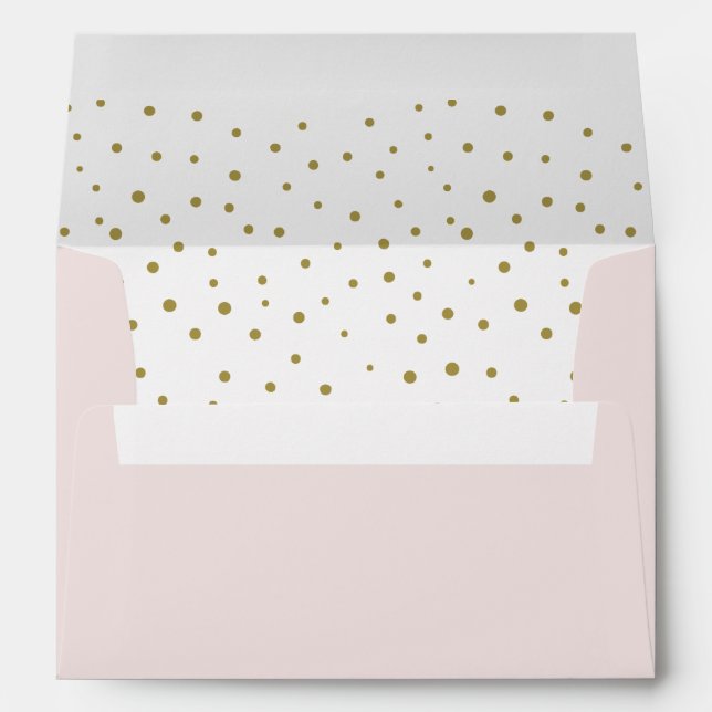 Gold Polka Dots Pattern Holiday Envelopes (Back (Bottom))