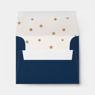 Gold Polka Dots Printed Address RSVP Envelope
