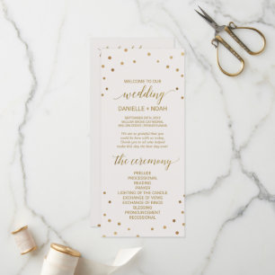 Gold Polka Dots Wedding Program Programme