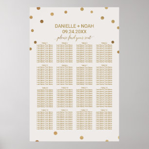 Gold Polka Dots Wedding Seating Chart