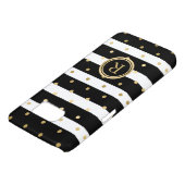 Gold-Polka Dots With Black & White Stripes Case-Mate Samsung Galaxy Case (Bottom)