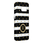 Gold-Polka Dots With Black & White Stripes Case-Mate Samsung Galaxy Case (Back/Right)