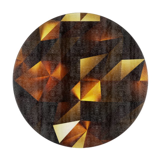 Gold Polygon: 3D Abstract Rendering Cutting Board (Front)