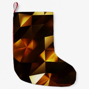 Gold Polygon: 3D Abstract Rendering Small Christmas Stocking