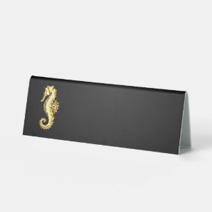 Gold Polygonal Seahorse