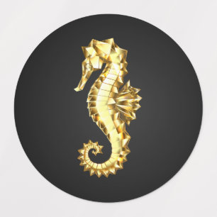 Gold Polygonal Seahorse