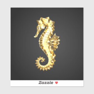 Gold Polygonal Seahorse