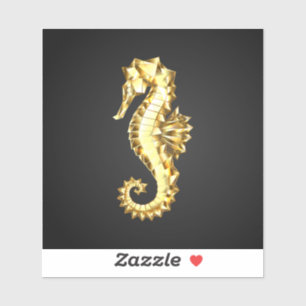 Gold Polygonal Seahorse