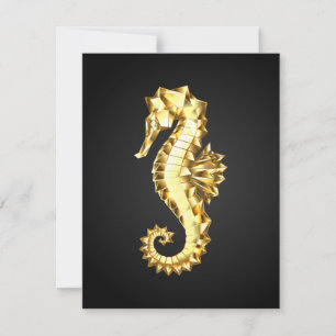 Gold Polygonal Seahorse