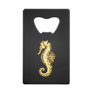 Gold Polygonal Seahorse