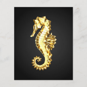 Gold Polygonal Seahorse