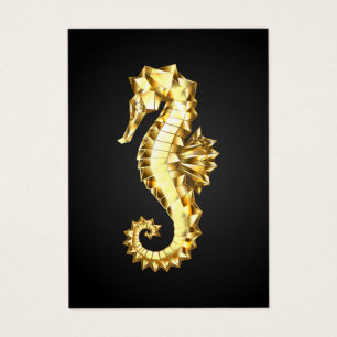 Gold Polygonal Seahorse