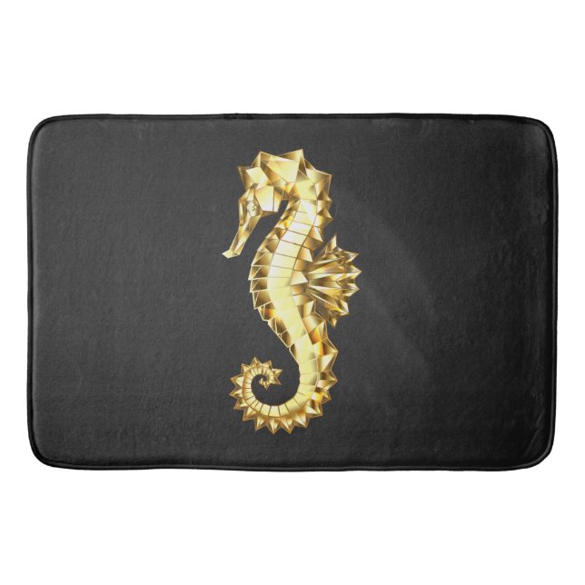 Gold Polygonal Seahorse Bath Mat (Front)