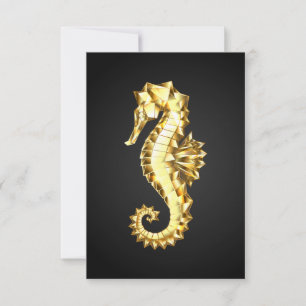 Gold Polygonal Seahorse Card