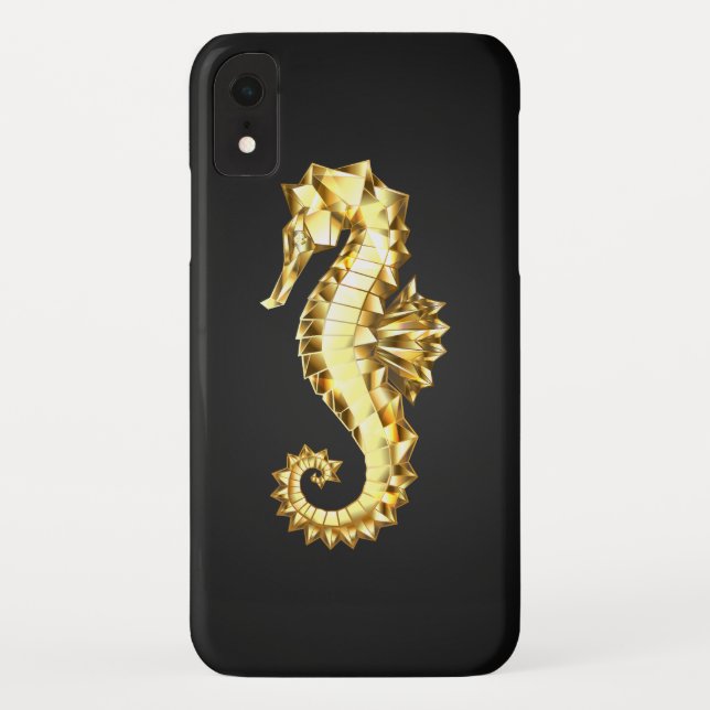 Gold Polygonal Seahorse Case-Mate iPhone Case (Back)