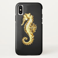Gold Polygonal Seahorse