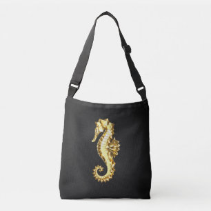 Gold Polygonal Seahorse Crossbody Bag