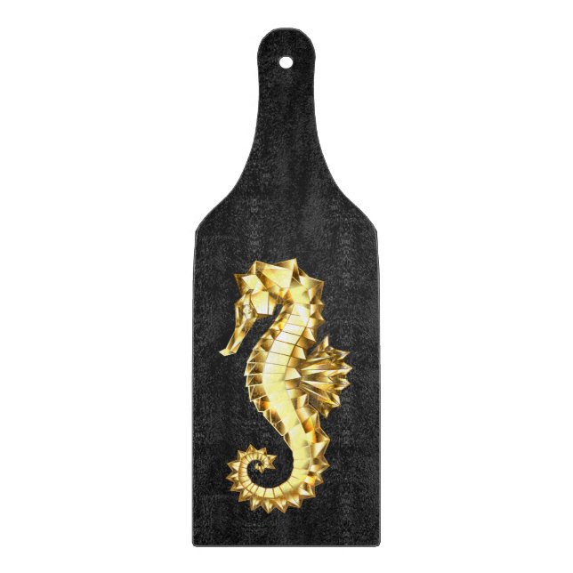 Gold Polygonal Seahorse Cutting Board (Front)