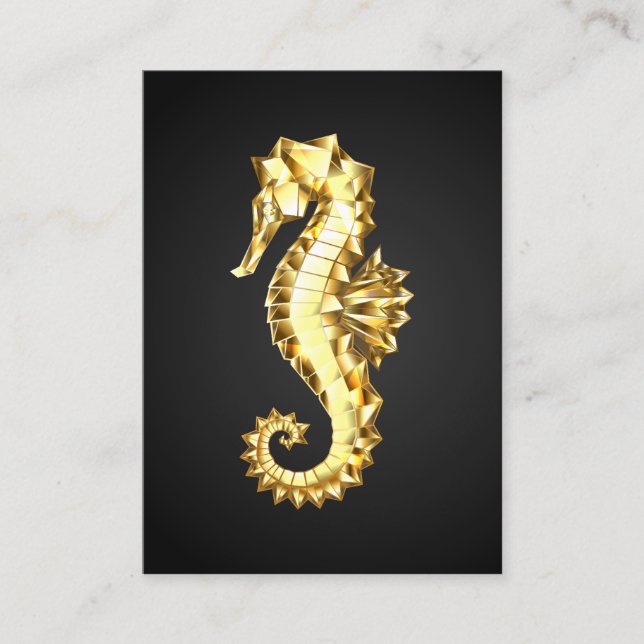 Gold Polygonal Seahorse Discount Card (Front)