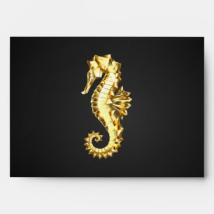 Gold Polygonal Seahorse Envelope