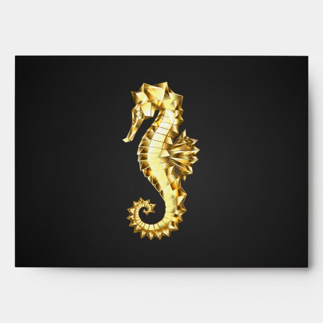 Gold Polygonal Seahorse Envelope (Front)