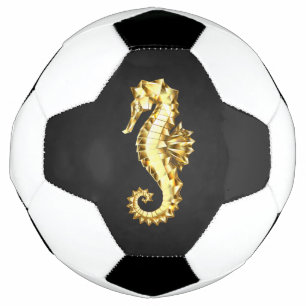 Gold Polygonal Seahorse Football