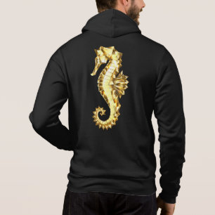 Gold Polygonal Seahorse Hoodie
