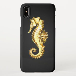 Gold Polygonal Seahorse iPhone XS Max Case