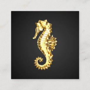 Gold Polygonal Seahorse Loyalty Card