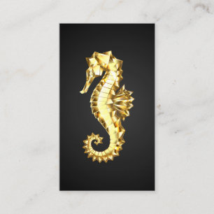 Gold Polygonal Seahorse Loyalty Card