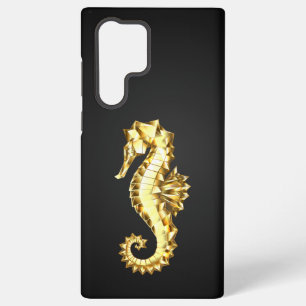 Gold Polygonal Seahorse Samsung Galaxy Case
