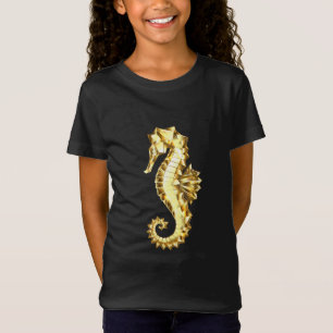Gold Polygonal Seahorse T-Shirt