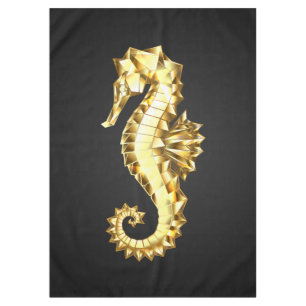 Gold Polygonal Seahorse Tablecloth