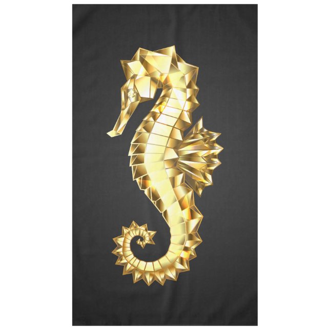 Gold Polygonal Seahorse Tablecloth (Front)