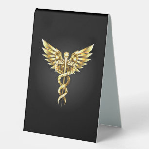 Gold Polygonal Symbol Caduceus