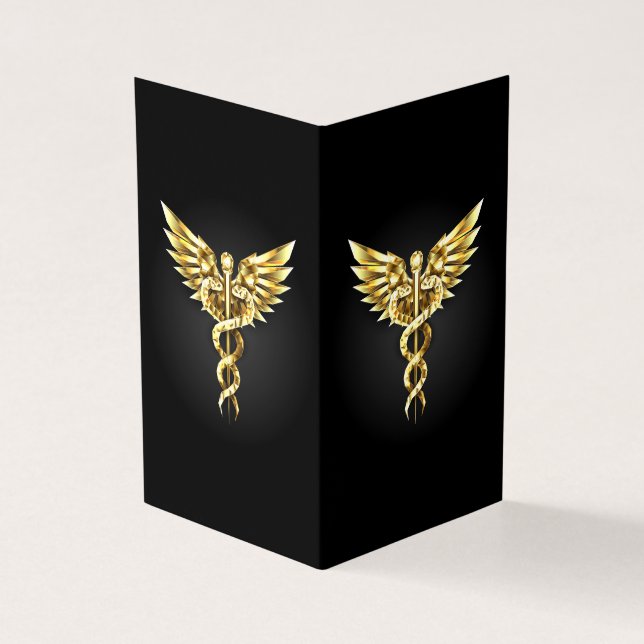 Gold Polygonal Symbol Caduceus (Outside)