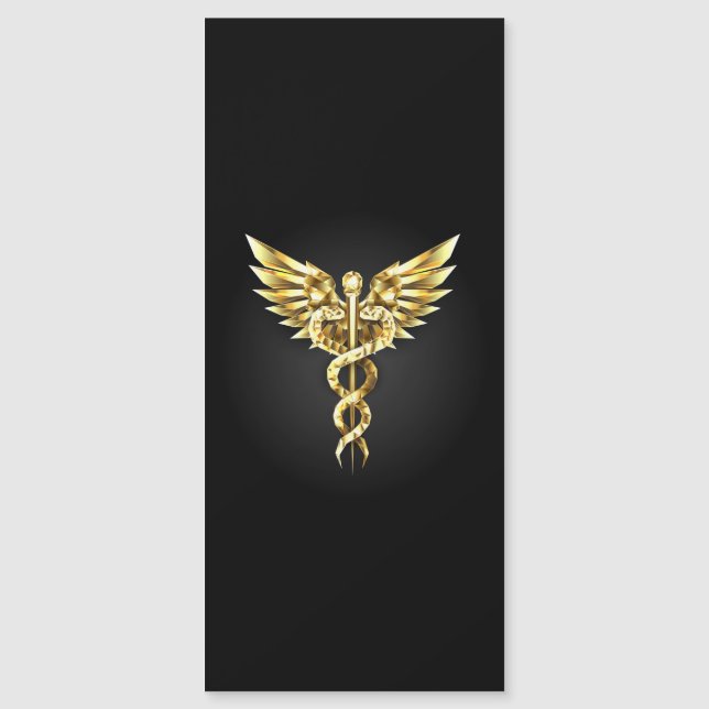 Gold Polygonal Symbol Caduceus (Front)