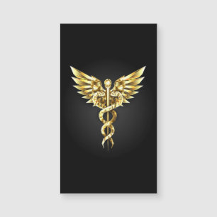 Gold Polygonal Symbol Caduceus
