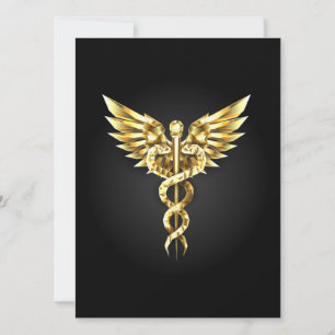 Gold Polygonal Symbol Caduceus Announcement