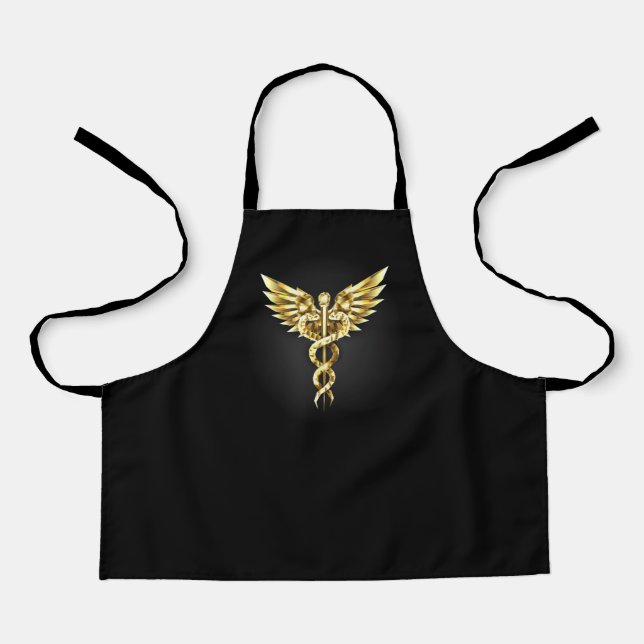 Gold Polygonal Symbol Caduceus Apron (Front)
