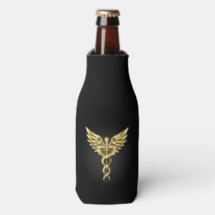 Gold Polygonal Symbol Caduceus Bottle Cooler
