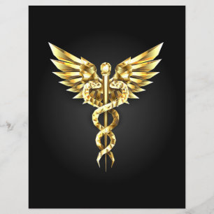 Gold Polygonal Symbol Caduceus Flyer