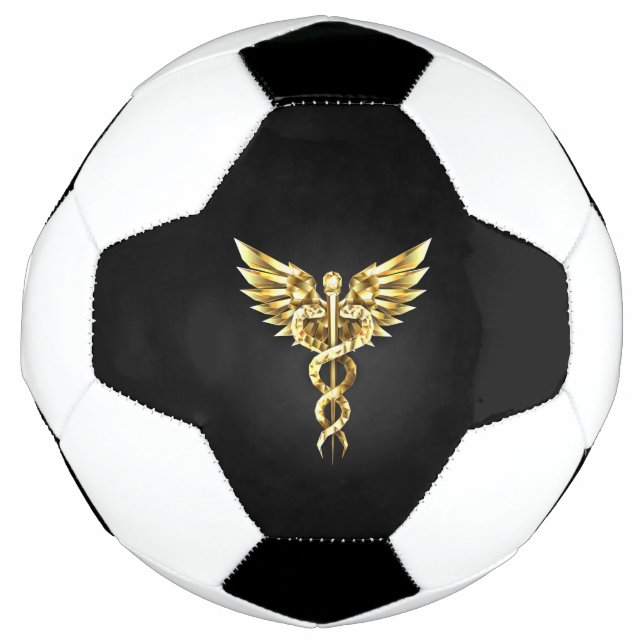 Gold Polygonal Symbol Caduceus Football (Front)