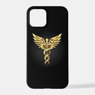 Gold Polygonal Symbol Caduceus iPhone 12 Pro Case