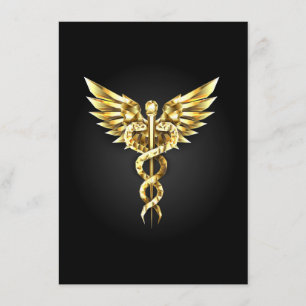 Gold Polygonal Symbol Caduceus Menu