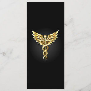 Gold Polygonal Symbol Caduceus Menu