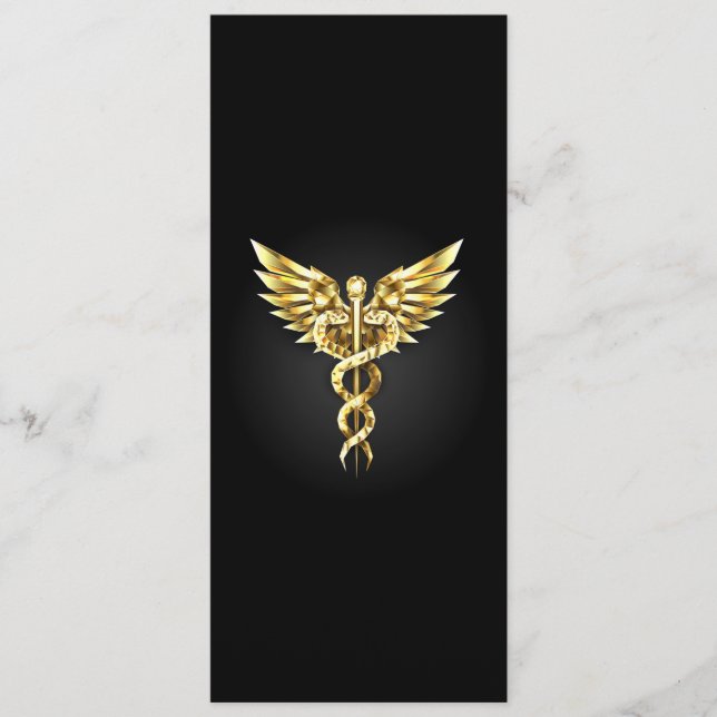Gold Polygonal Symbol Caduceus Menu (Front)