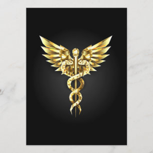 Gold Polygonal Symbol Caduceus Programme